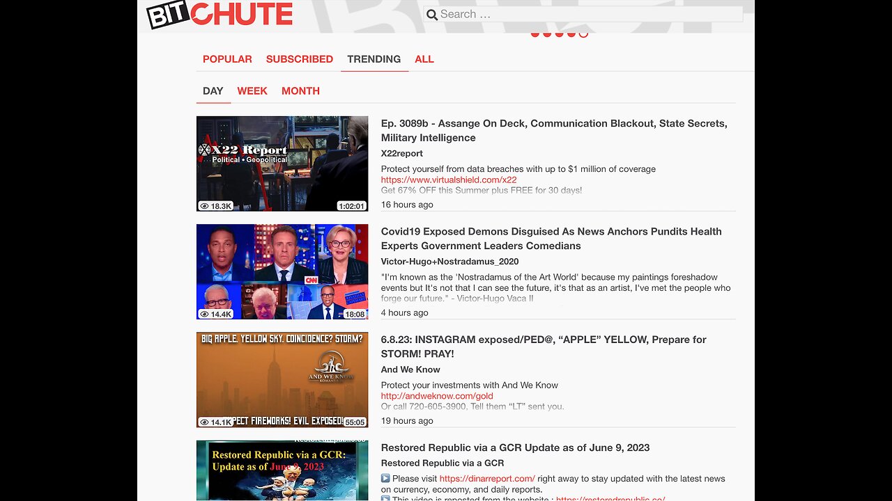 X22 Report And We Know SGT Report Victor Hugo Nostradamus Trend On Bitchute As Rumble Shadow Bans