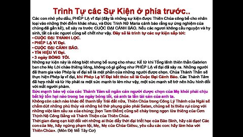 Cuộc Đại Nạn của tên Phản kitô 3 Chi Tiết và Trình Tự của các Sự Kiện sắp giáng xuống Trái Đất.