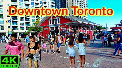 【4K】summer tour through Downtown Toronto while you lie down from Urban to Beach