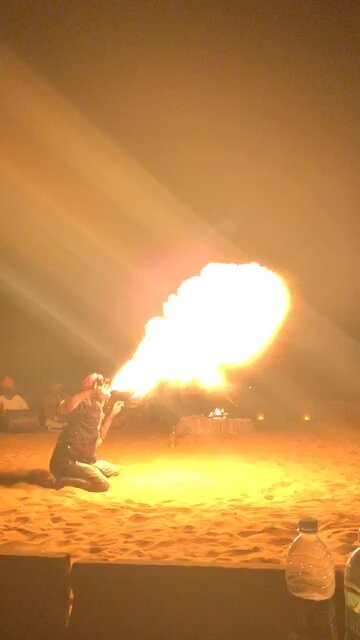 Fire breather in the deserts of india