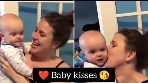 9-month-old baby covers mom in kisses in viral video