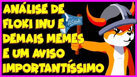 ANÁLISE DE FLOKI INU E DEMAIS MEMES E UM AVISO IMPORTANTÍSSIMO !!!