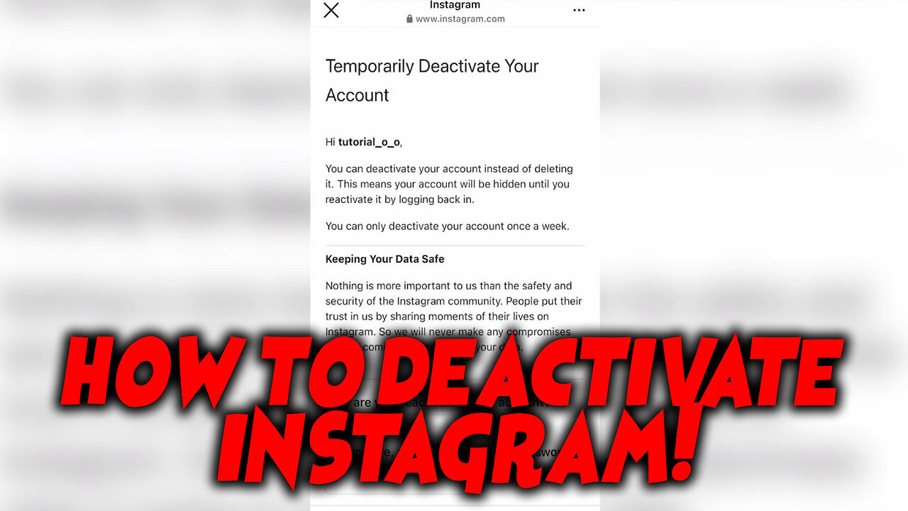 How to Deactivate Instagram Account Temporarily