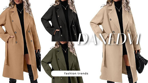 Women Elegant Wool Pea Coat