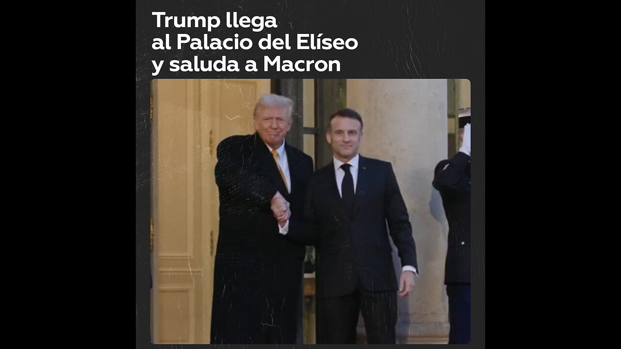 Trump llega al Palacio del Elíseo y saluda a Macron