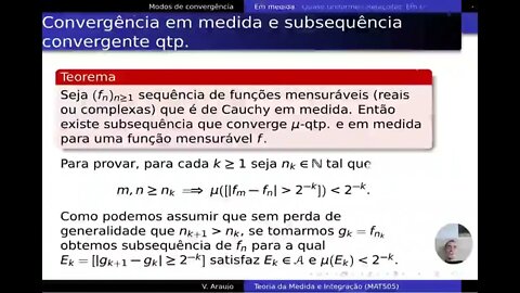 Medida e Integração: Modos de convergência: convergência em medida.