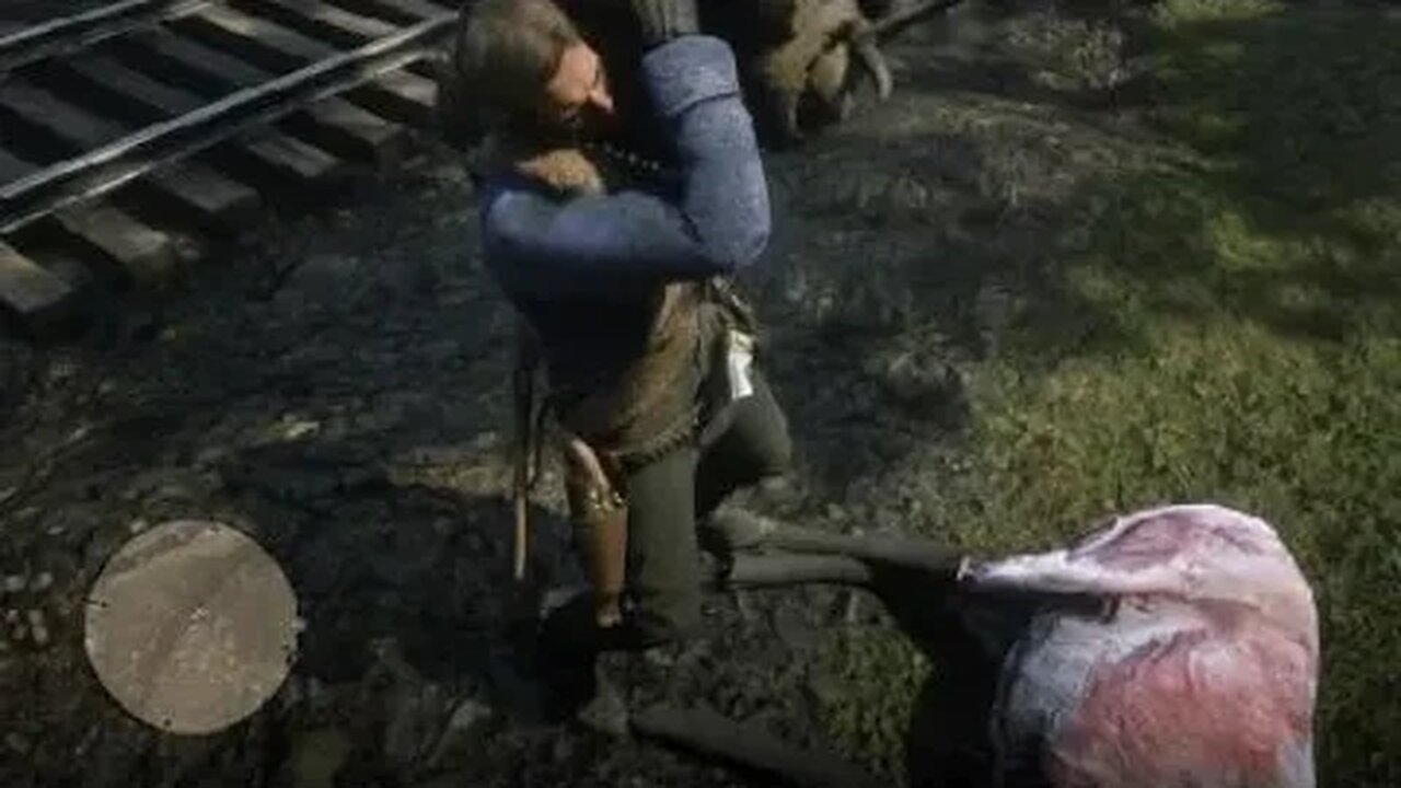 Dad gaming Red Dead Redemption 2 treasure hunt