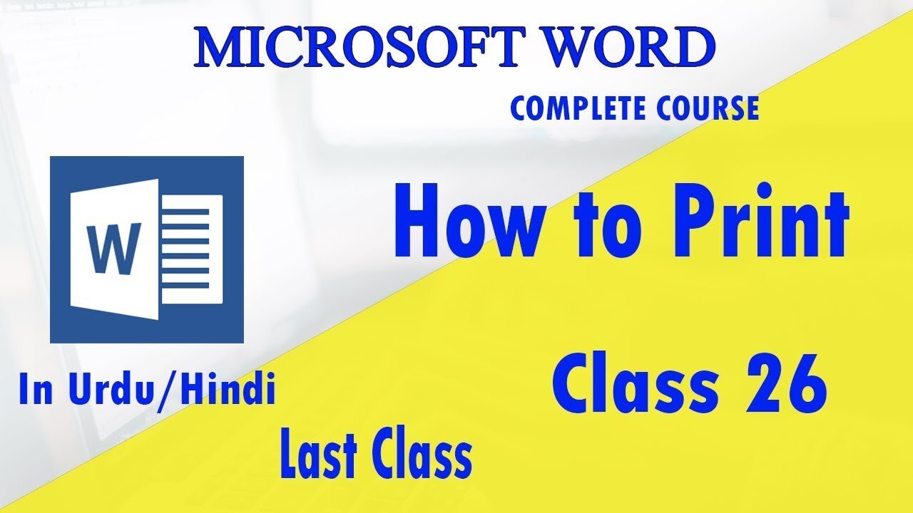 Microsoft Word Hindi Urdu last tutorials How to print MS Document - class 26 | Technical Buddy