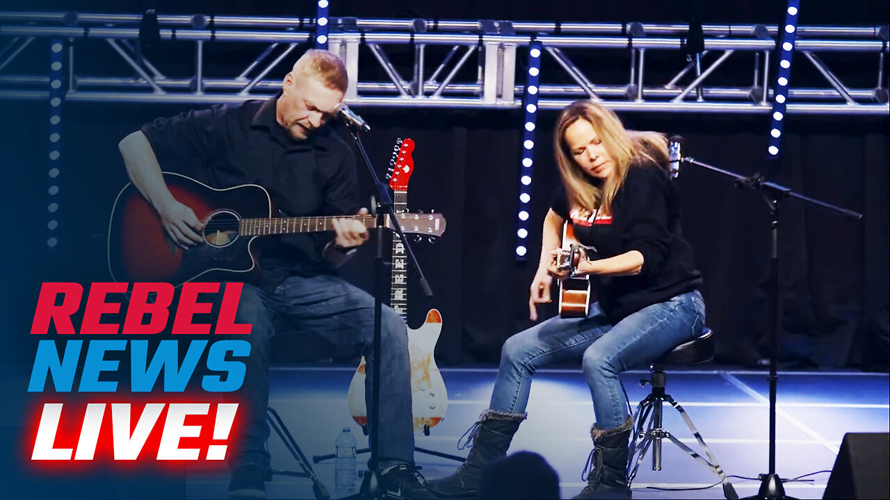 Tamara Lich performs 'Drivin My Life Away' at Rebel News LIVE! in Calgary