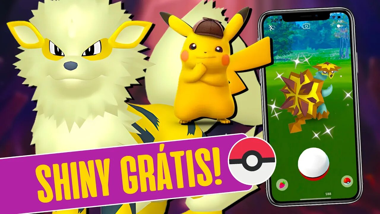 ARCANINE SHINY DE GRAÇA! Gimmighoul Shiny e Turtonator Shiny CHEGANDO! Detetive Pikachu Returns