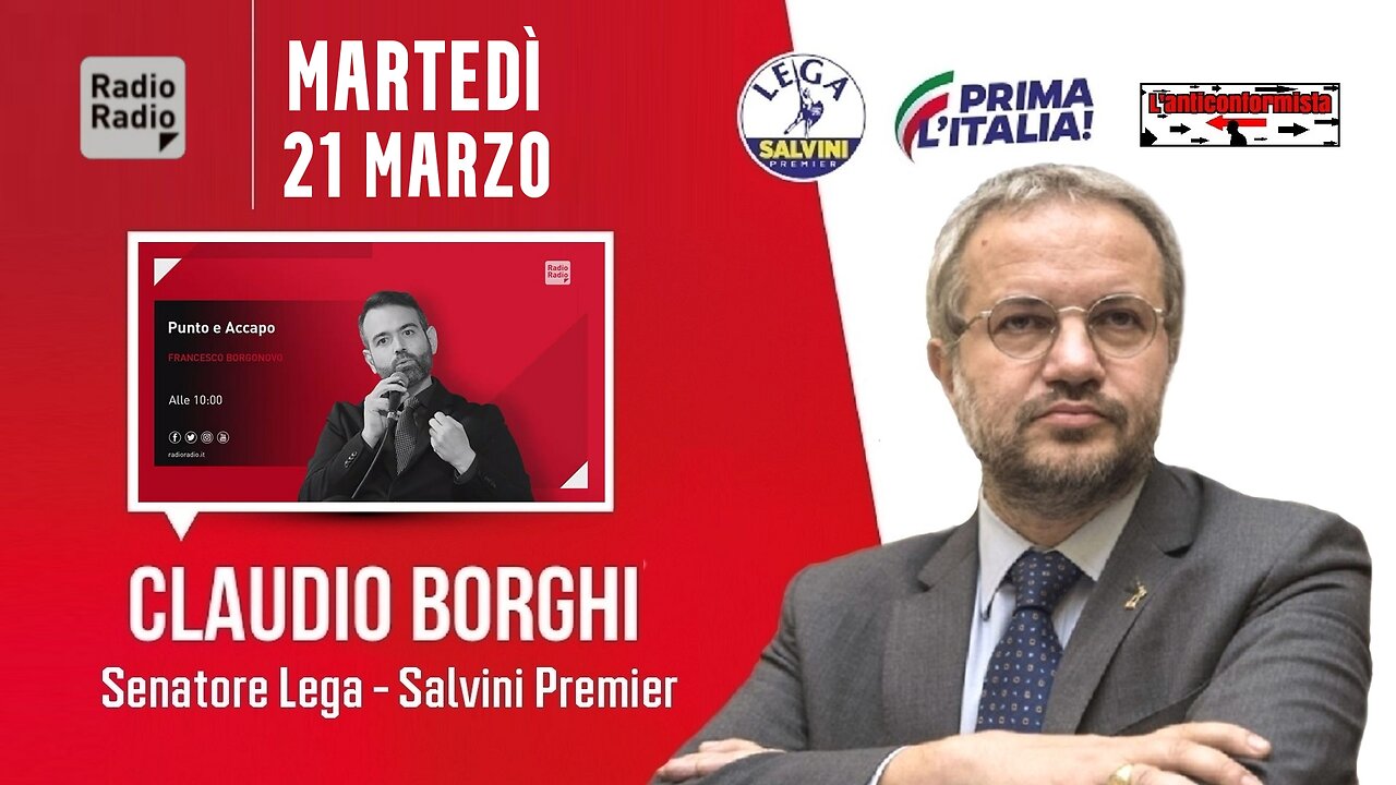 🔴 Sen. Claudio Borghi a "Punto&Accapo", la rassegna stampa di Francesco Borgonovo su Radio Radio.