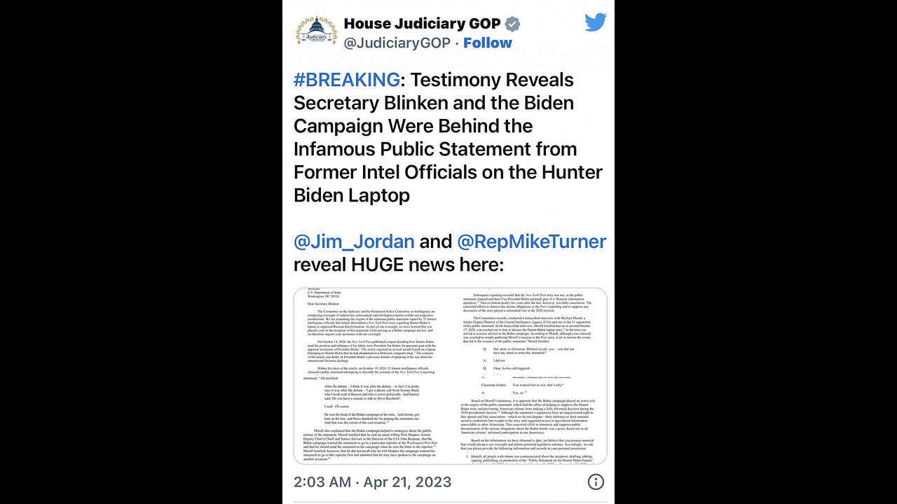 51 hypocrite satanic democrat cult klan Intels lied hunter biden laptop russian disinformation panic