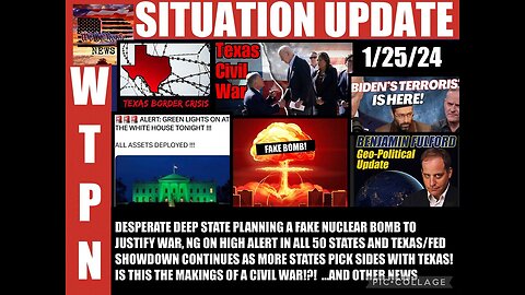 1/25/24 : DESPERATE DEEP STATE PLANNING A FAKE NUCLEAR BOMB TO JUSTIFY WAR! GUARD ON HIGH...