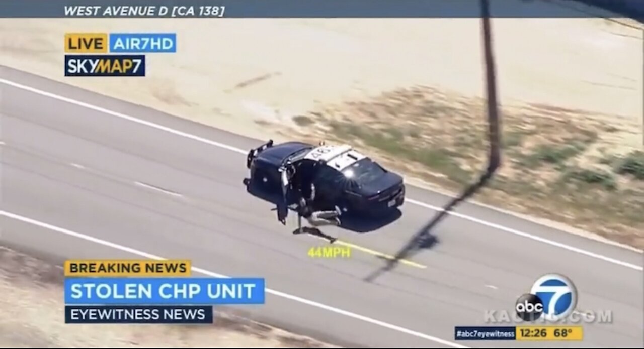 Police carjacker cracks his skull jumping out of moving vehicle