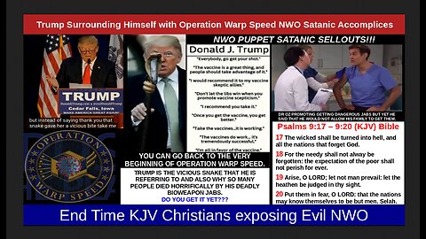 Trump Surrounding Himself with Operation Warp Speed NWO Satanic Accomplices