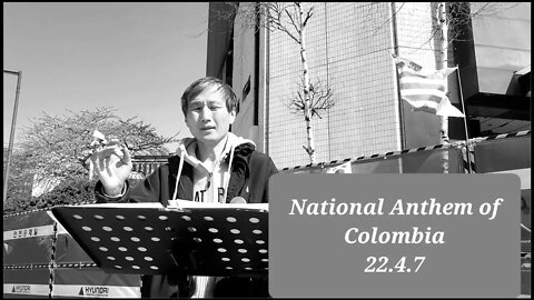 #Korea #USA #한미동맹 Singing next to U.S.embacy National Anthem of Colombia