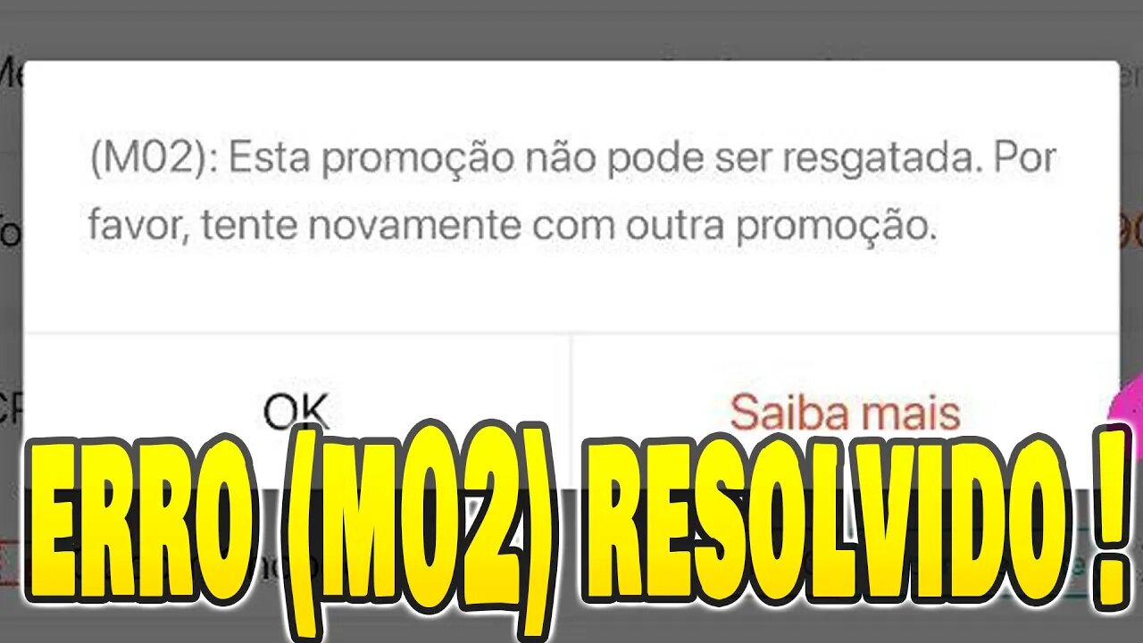 Shopee M02 Esta promoção não pode ser resgatada. ERRO RESOLVIDO!