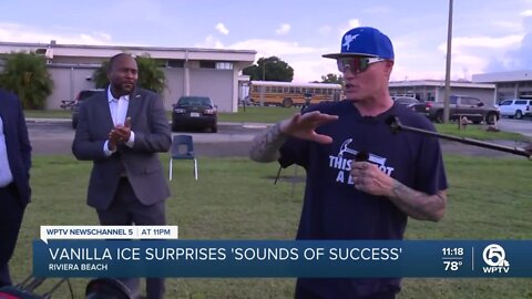 Palm Beach County rapper Vanilla Ice surprises community marching band