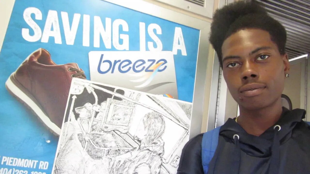 Sekondi Landry Drawings on Atlanta Subway 1 of 2