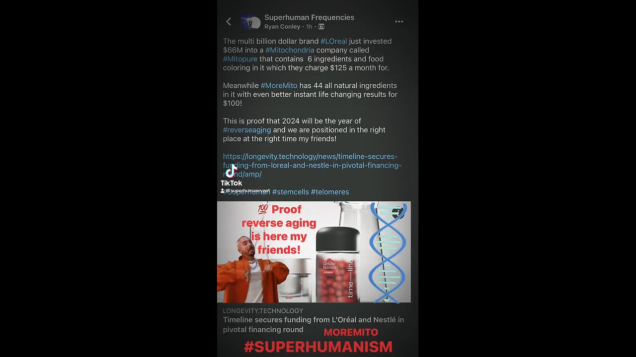 L’Oréal invests in Mitochondria technology but not as strong as MoreMito!