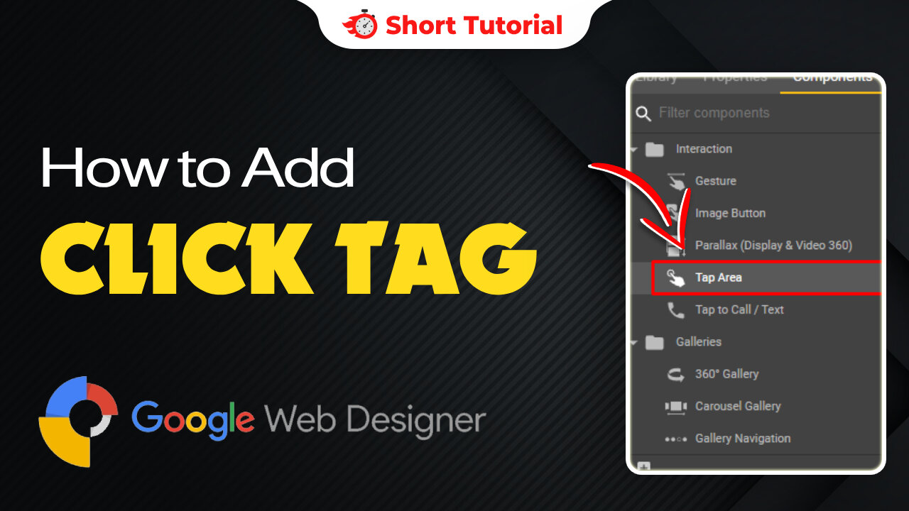 How to add clicktag in google web designer