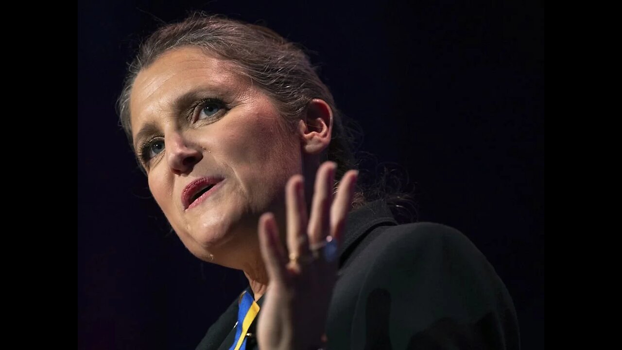 Chrystia Freeland aka Crystia Botox face with wrinkles Freeland mocks Pierre Poilievre’s face.