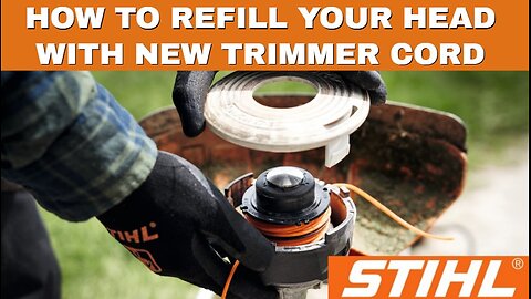 How to refill your auto-cut Stihl head brush cutter with new cord replace string trimmer line