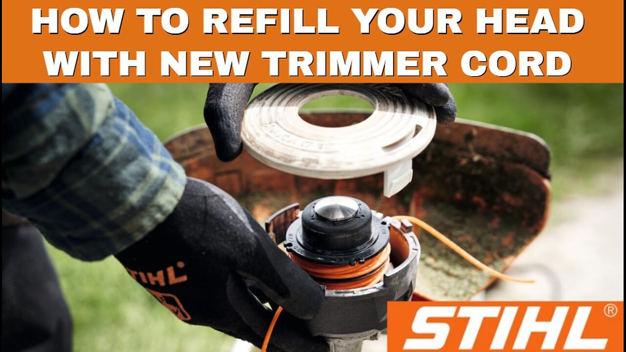 How to refill your auto-cut Stihl head brush cutter with new cord replace string trimmer line