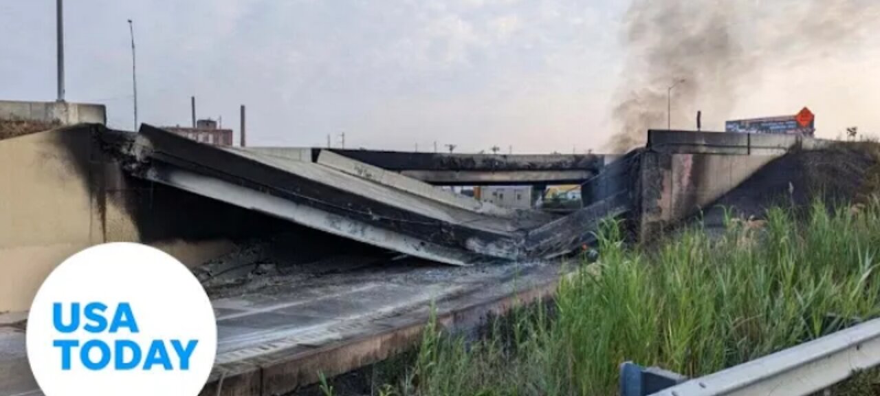 I-95 bridge collapse- Road closed after truck fire in Philadelphia - USA TODAY