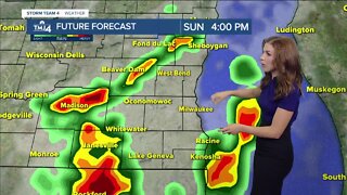 Showers and isolated thunderstorms Sunday