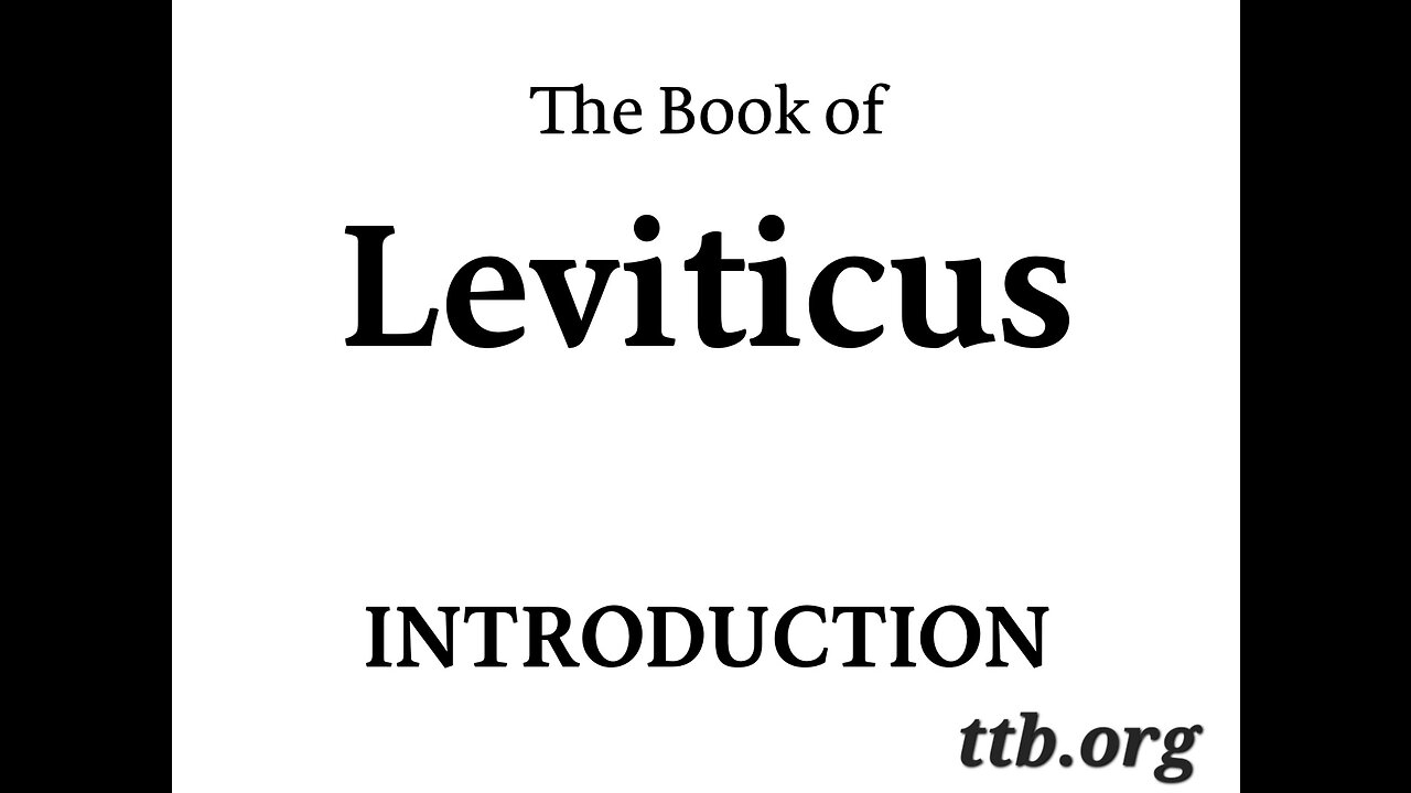 Leviticus (Introduction) (Bible Study)