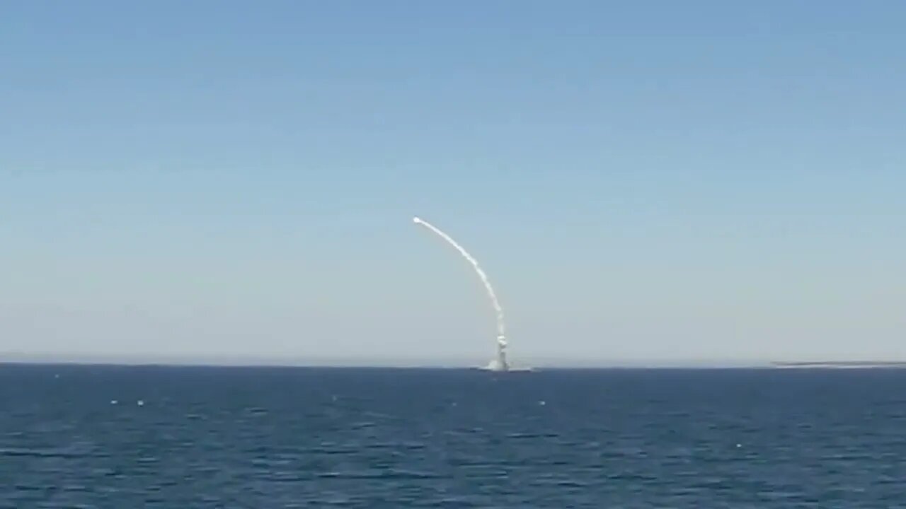 Russian Frigate From The Black Sea Fleet Destroying Ukrainian Military Infrastructure