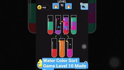 Water Color Sort Game Level 10 Made Easy #gaming #shorts #watercolor