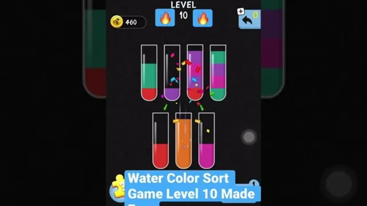Water Color Sort Game Level 10 Made Easy #gaming #shorts #watercolor