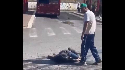 Illegal immigrant gets knocked the FCUK out in Italy!