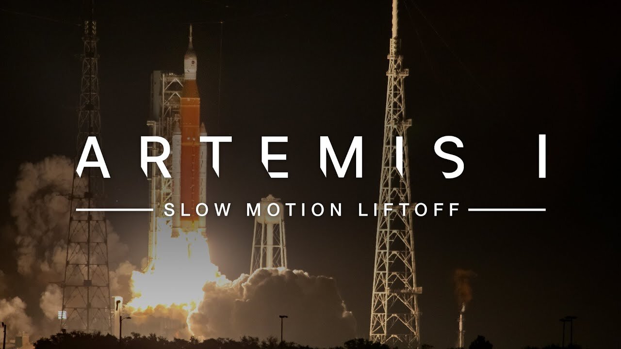 Slow Motion Liftoff of NASA's Artemis I Moon Rocket