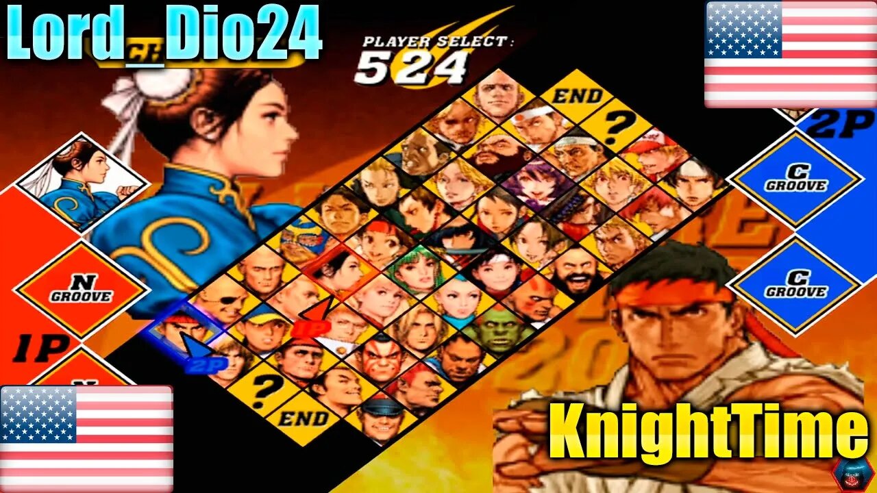 Capcom Vs. SNK 2 Mark Of The Millennium 2001 (Lord_Dio24 Vs. KnightTime) [U.S.A. Vs. U.S.A.]