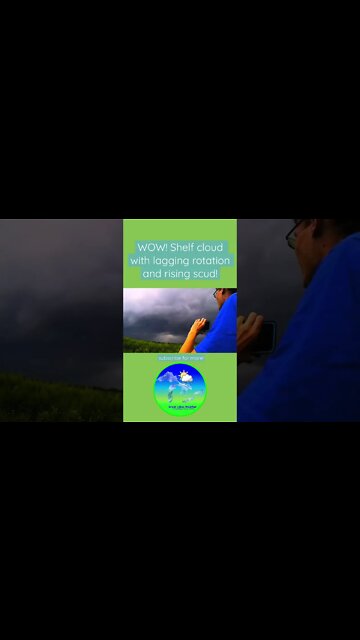 SHELF CLOUD with rotation and rapidly rising scud in Three Rivers, MI!