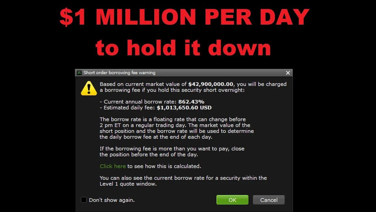 $rdbx 1 MILLION per day to hold the short position. Who is losing here?