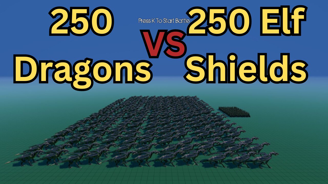 250 Dragons Versus 250 Elf Shields || Ultimate Epic Battle Simulator