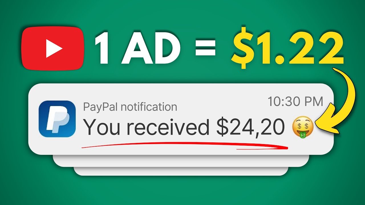 Make Money Online by Earning $1.22 for every ad you watch. Start earning today!