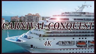 Carnival Conquest Departs Port Of Miami - 4K