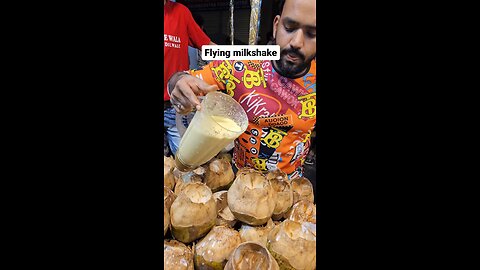 Flying coconut milk shake