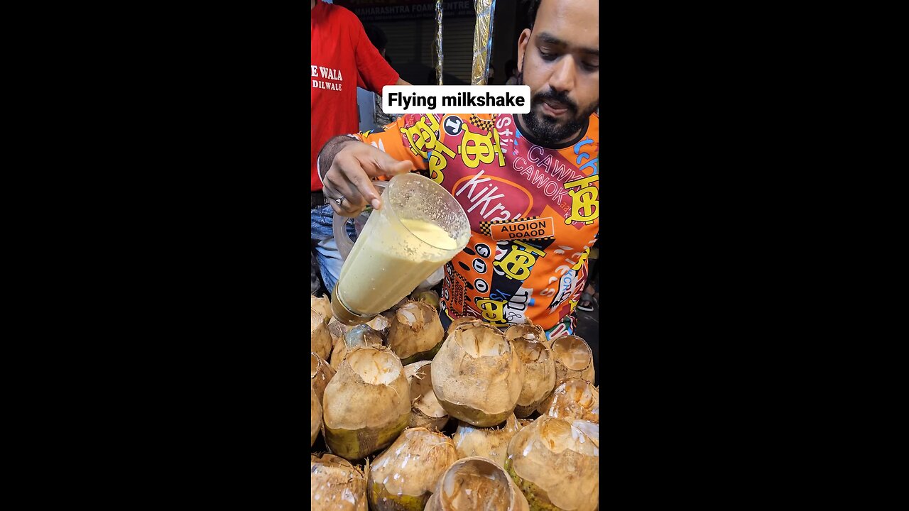 Flying coconut milk shake