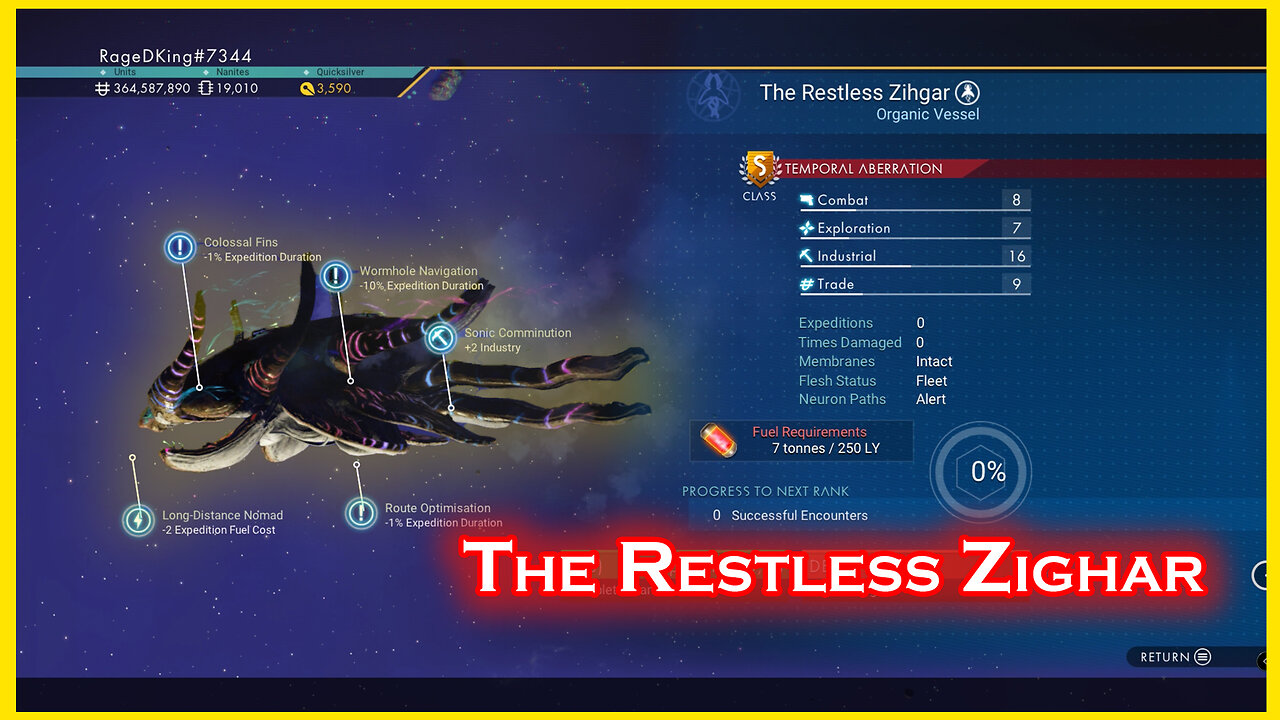 The Restless Zighar S Class Organic Frigate | Whale Song Detected | No Mans Sky