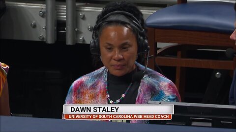 Dawn Staley On South Carolina Gamecocks Aliyah Boston, Victaria Saxton. Indiana Fever vs Chicago Sky