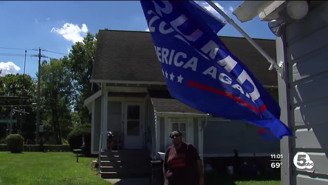 Resident, City of North Olmsted at odds over display of Trump flags and banner