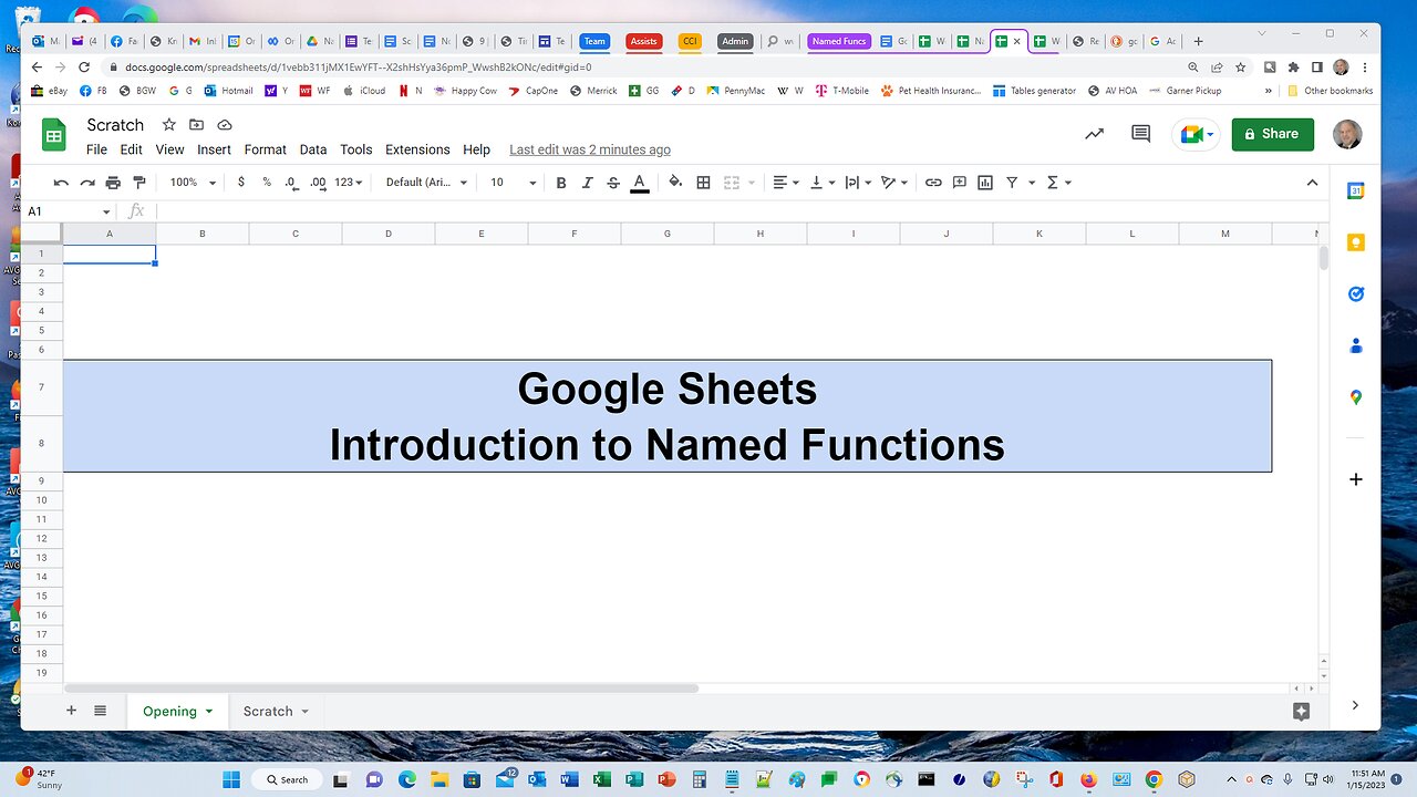 Introduction to Google Sheets Named Functions