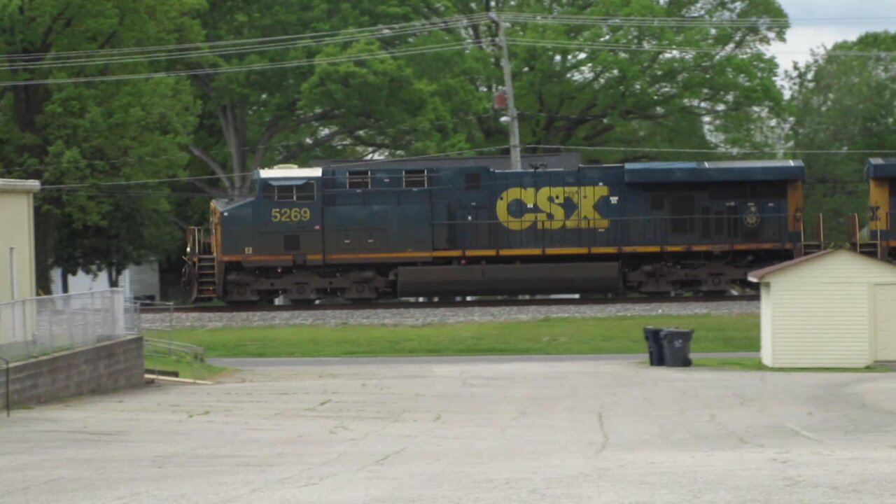 Catching A CSX Train While On A Lawn Mower In Stanley NC 4-16-22