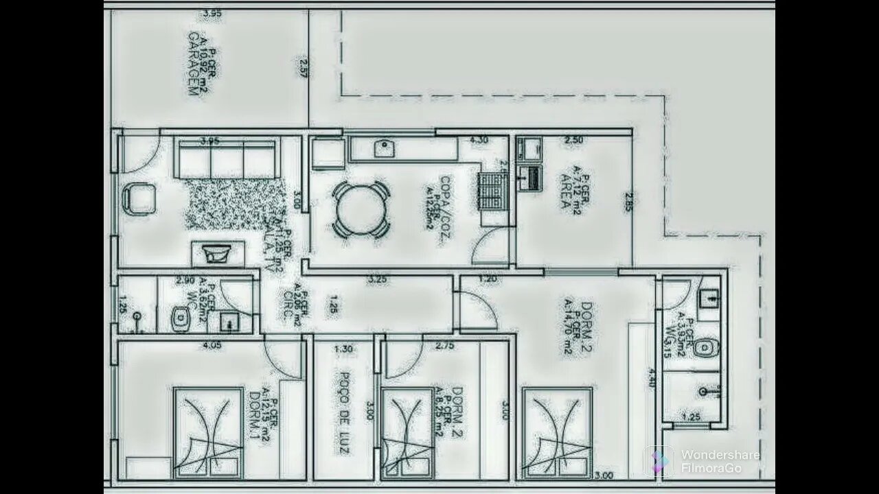 planta de casa com garagem e suite